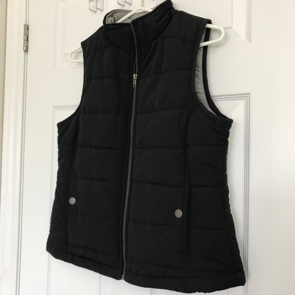 Natural Reflections Quilted Black Sweater Vest S Grey Inside Sleeveless Pockets - Picture 4 of 14